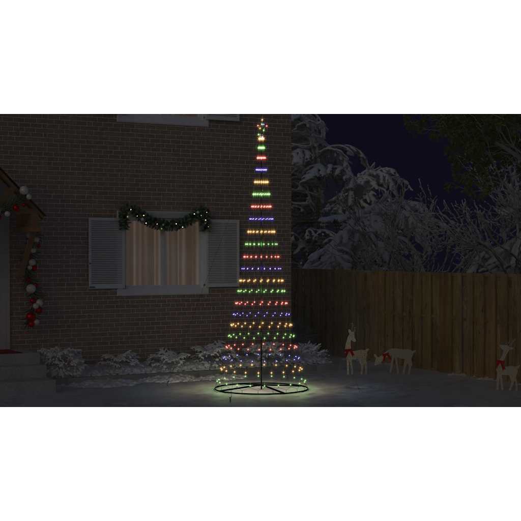 LED Kalėdų medis su 455 LED Įvairiaspalvis 399 cm metalas