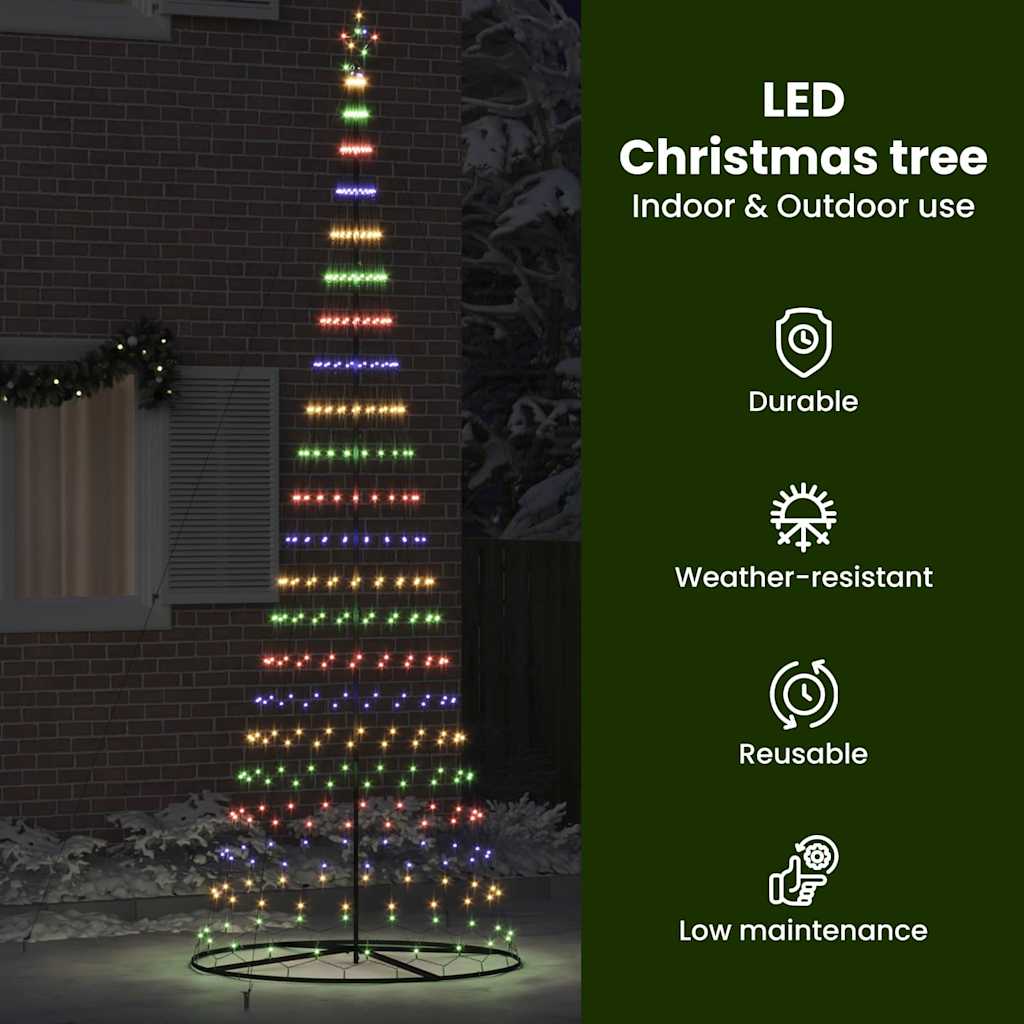 LED Kalėdų medis su 455 LED Įvairiaspalvis 399 cm metalas