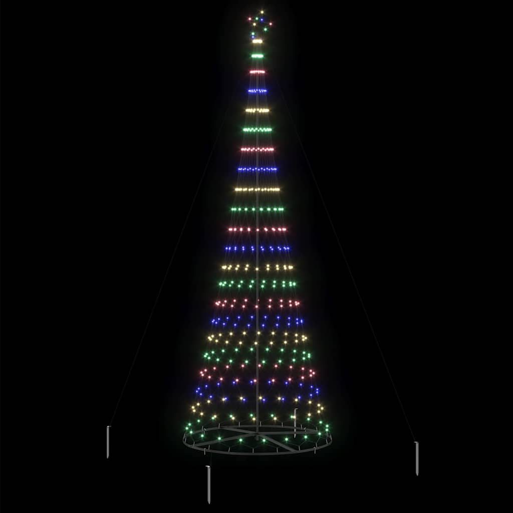 LED Kalėdų medis su 455 LED Įvairiaspalvis 399 cm metalas