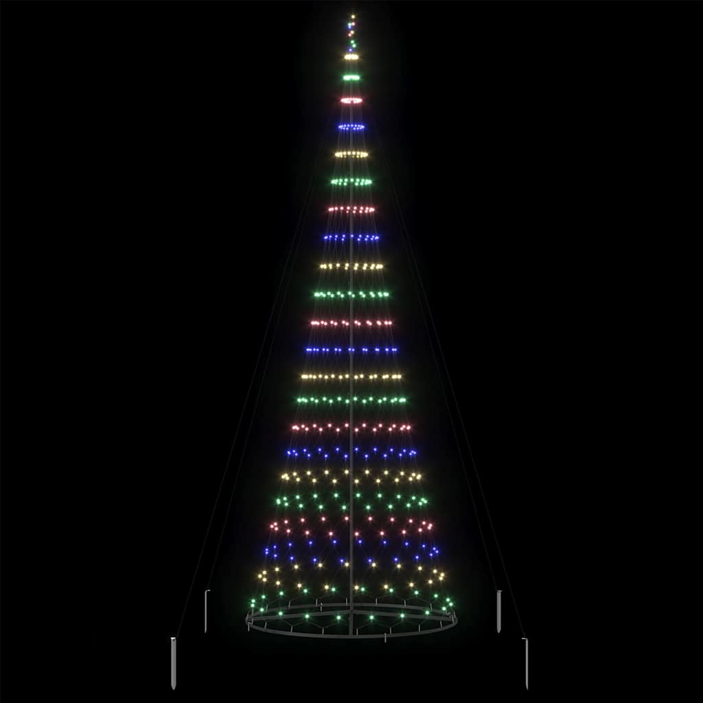 LED Kalėdų medis su 455 LED Įvairiaspalvis 399 cm metalas