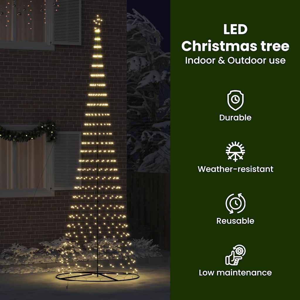 LED Kalėdų medis su 555 LED s stovu Šilta balta 500 cm metalas