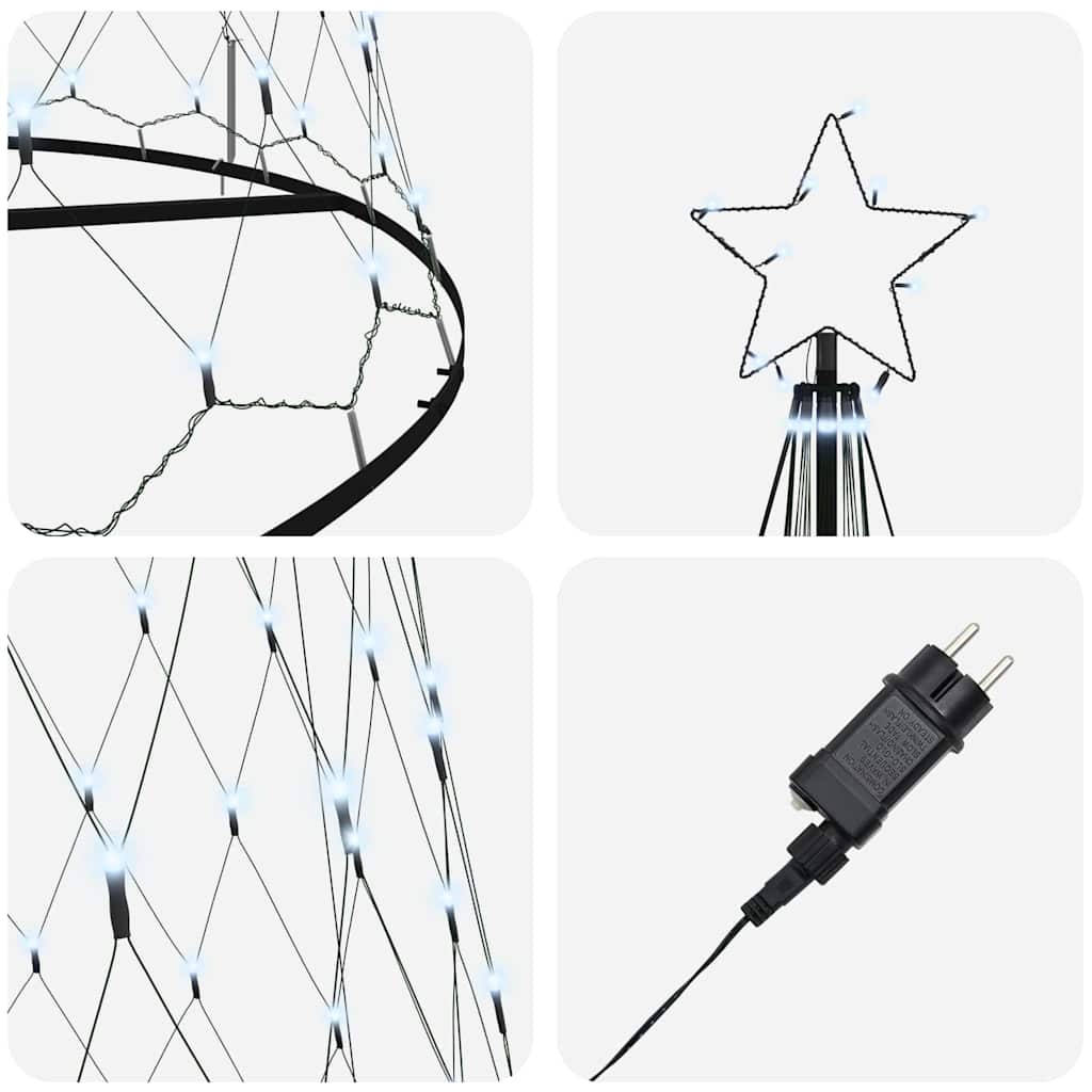 LED Kalėdų medis Šaltas baltas 500 cm metalas