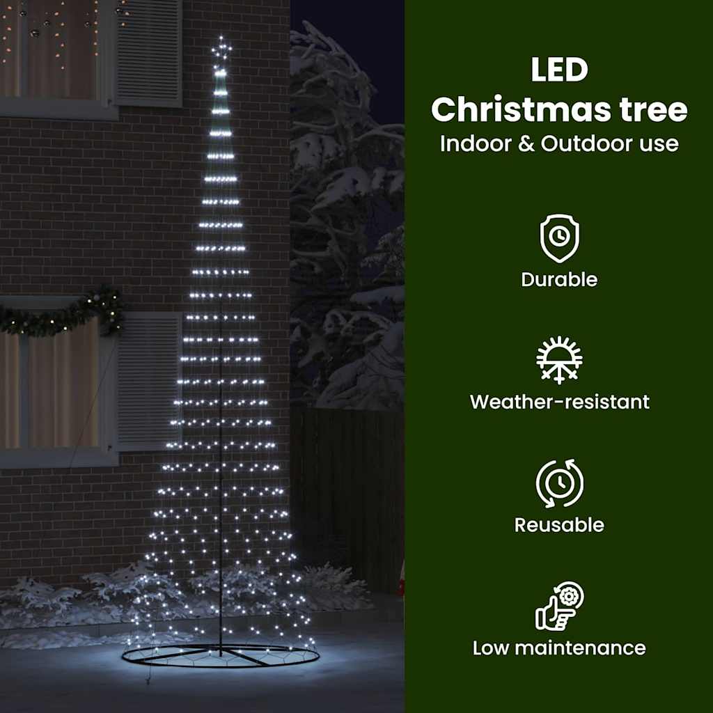 LED Kalėdų medis su 555 LED s stovu Šalta balta 500 cm metalas