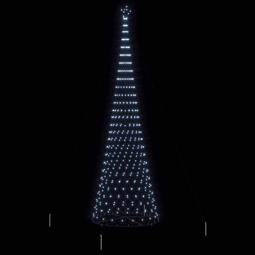 LED Kalėdų medis su 555 LED s stovu Šalta balta 500 cm metalas