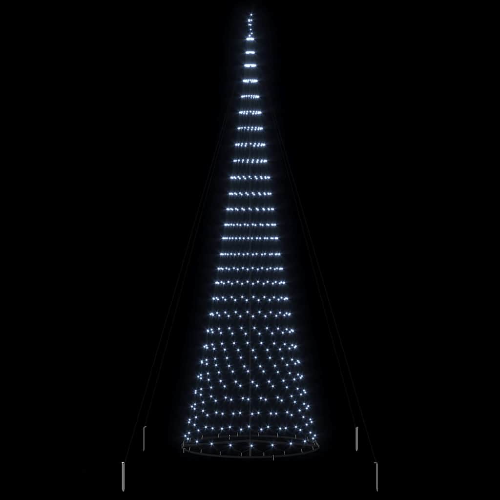 LED Kalėdų medis su 555 LED s stovu Šalta balta 500 cm metalas
