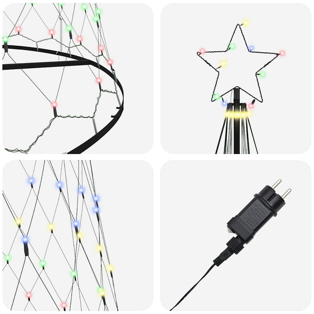 LED Kalėdų medis Įvairiaspalvis 500 cm metalas