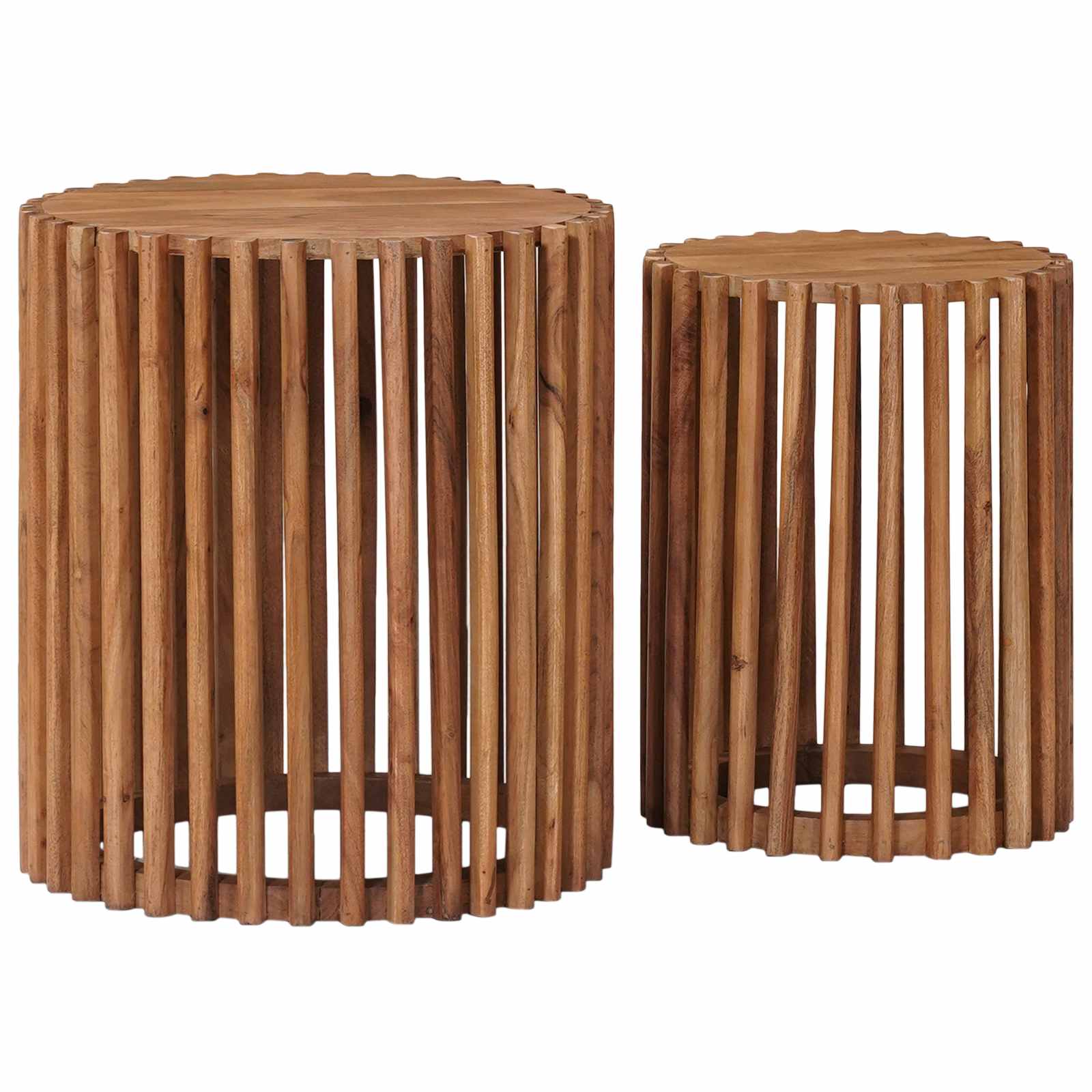 Side Tables Set with Storage Brown 40 x 40 x 45 cm