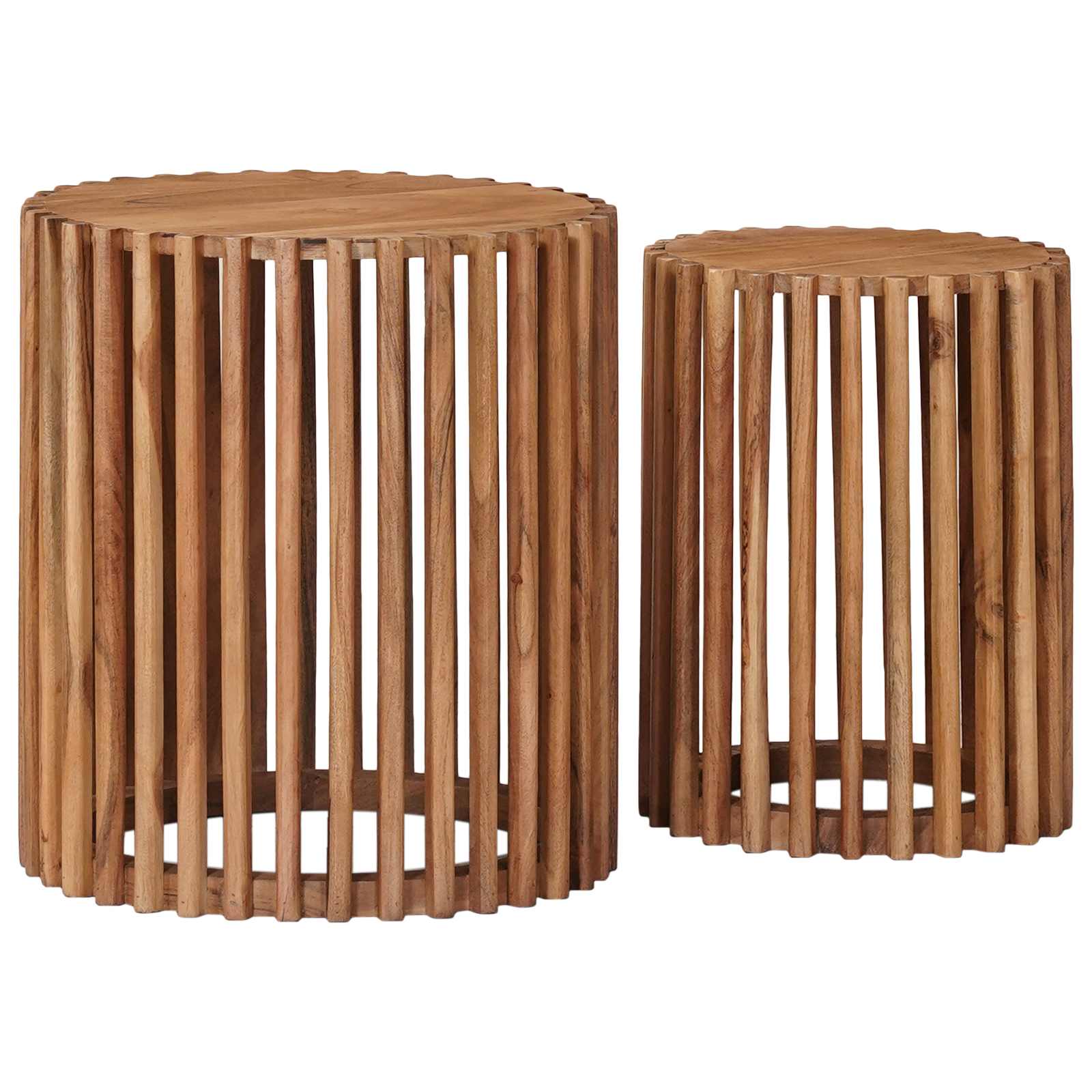 Side Tables Set with Storage Brown 40 x 40 x 45 cm