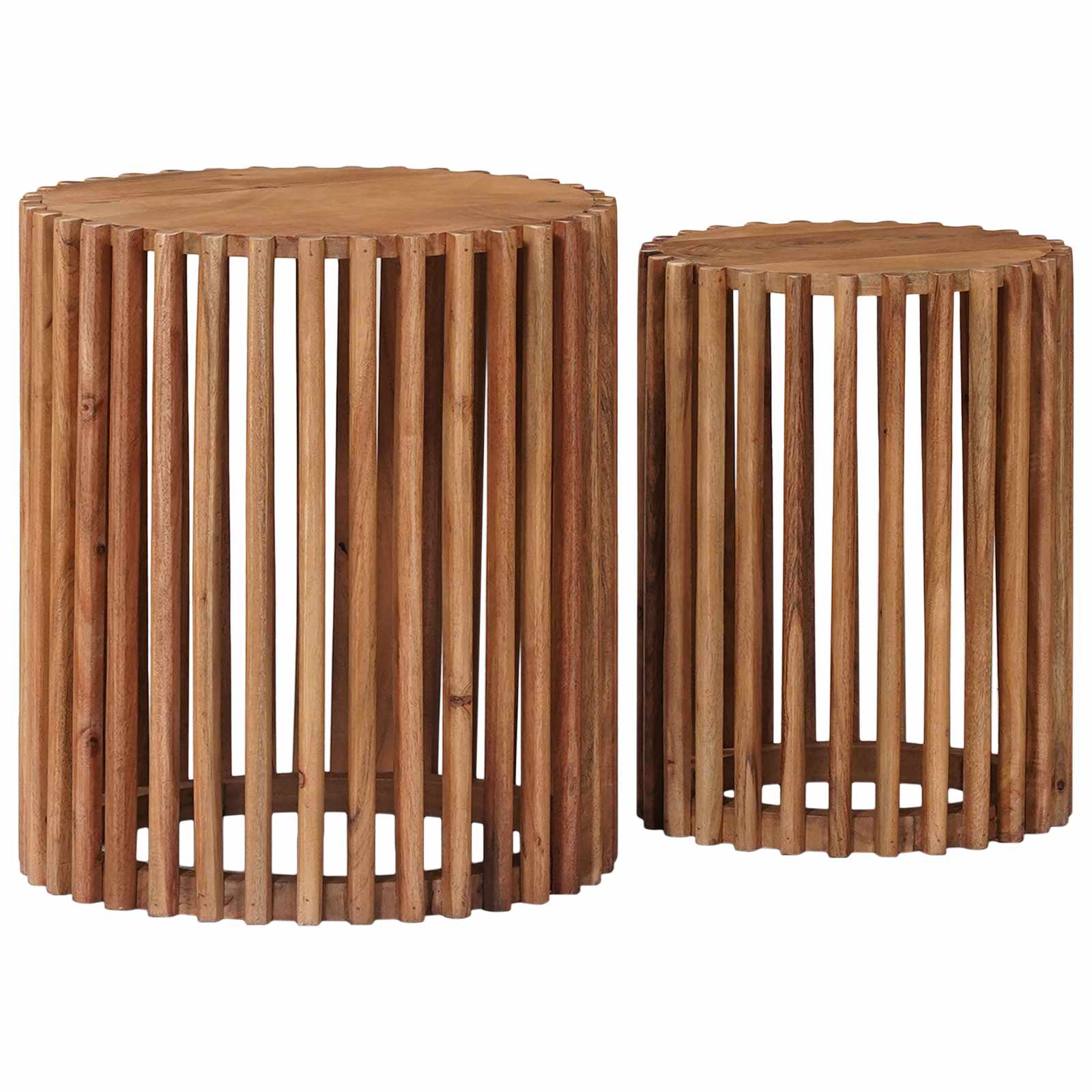 Side Tables Set with Storage Brown 40 x 40 x 45 cm