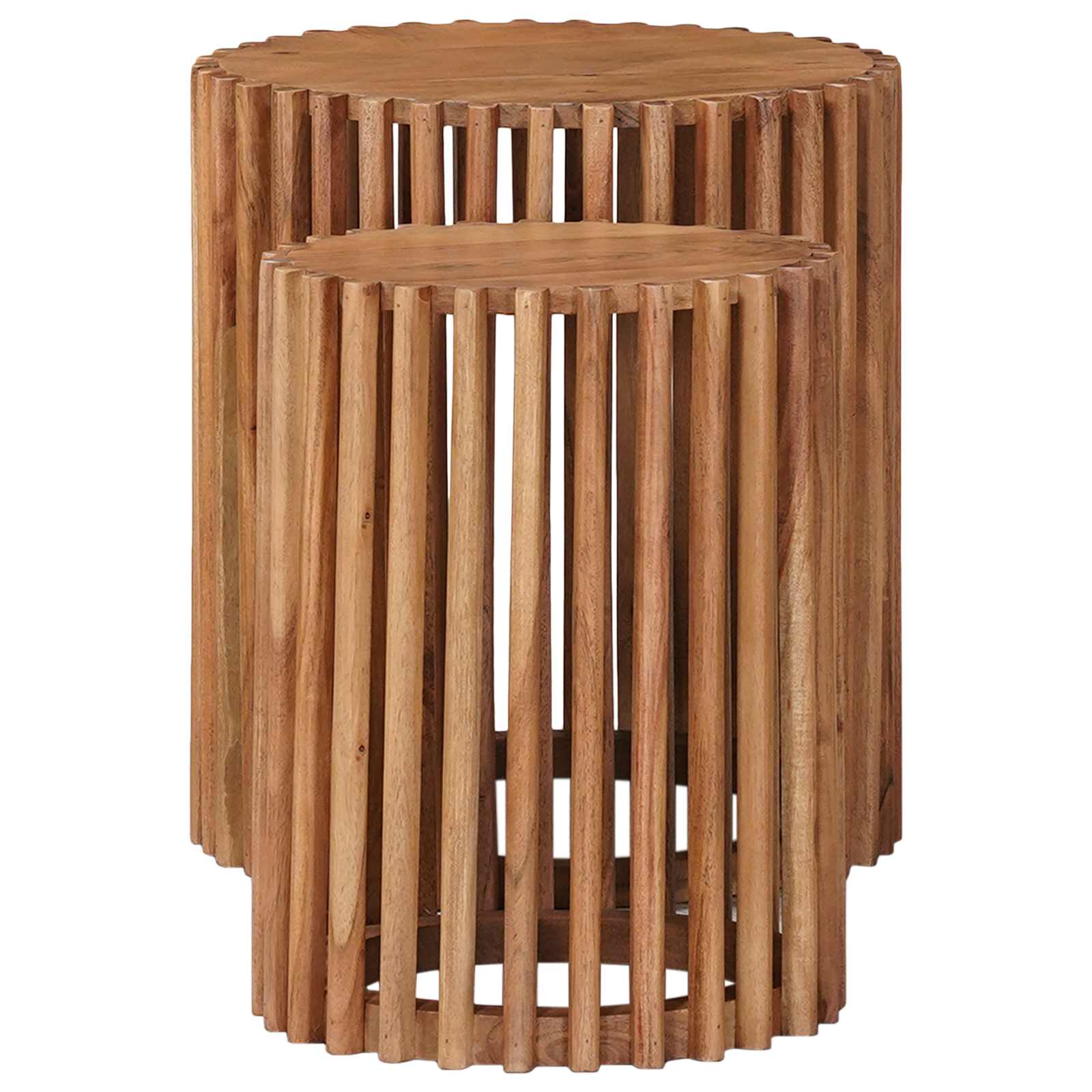 Side Tables Set with Storage Brown 40 x 40 x 45 cm