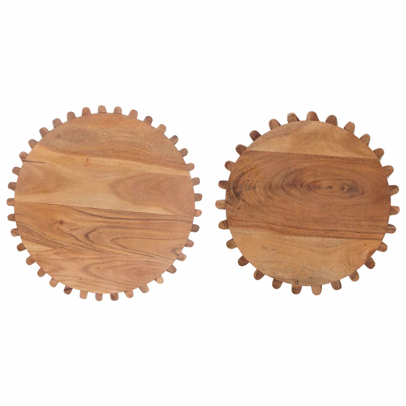 Side Tables Set with Storage Brown 40 x 40 x 45 cm