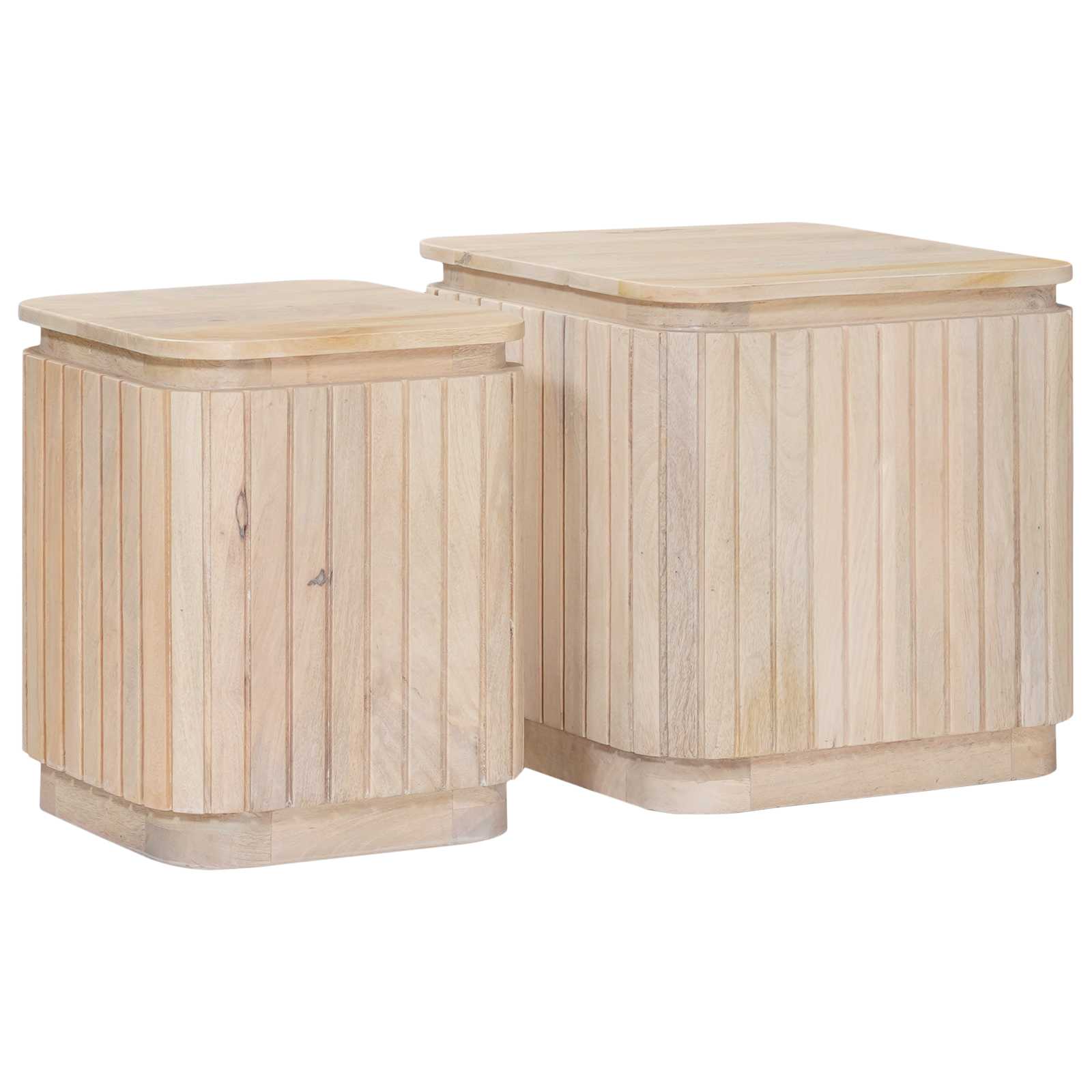 Rankų darbo šoniniai stalų rinkinys 2 pcs Balta 45 x 45 x 45 cm