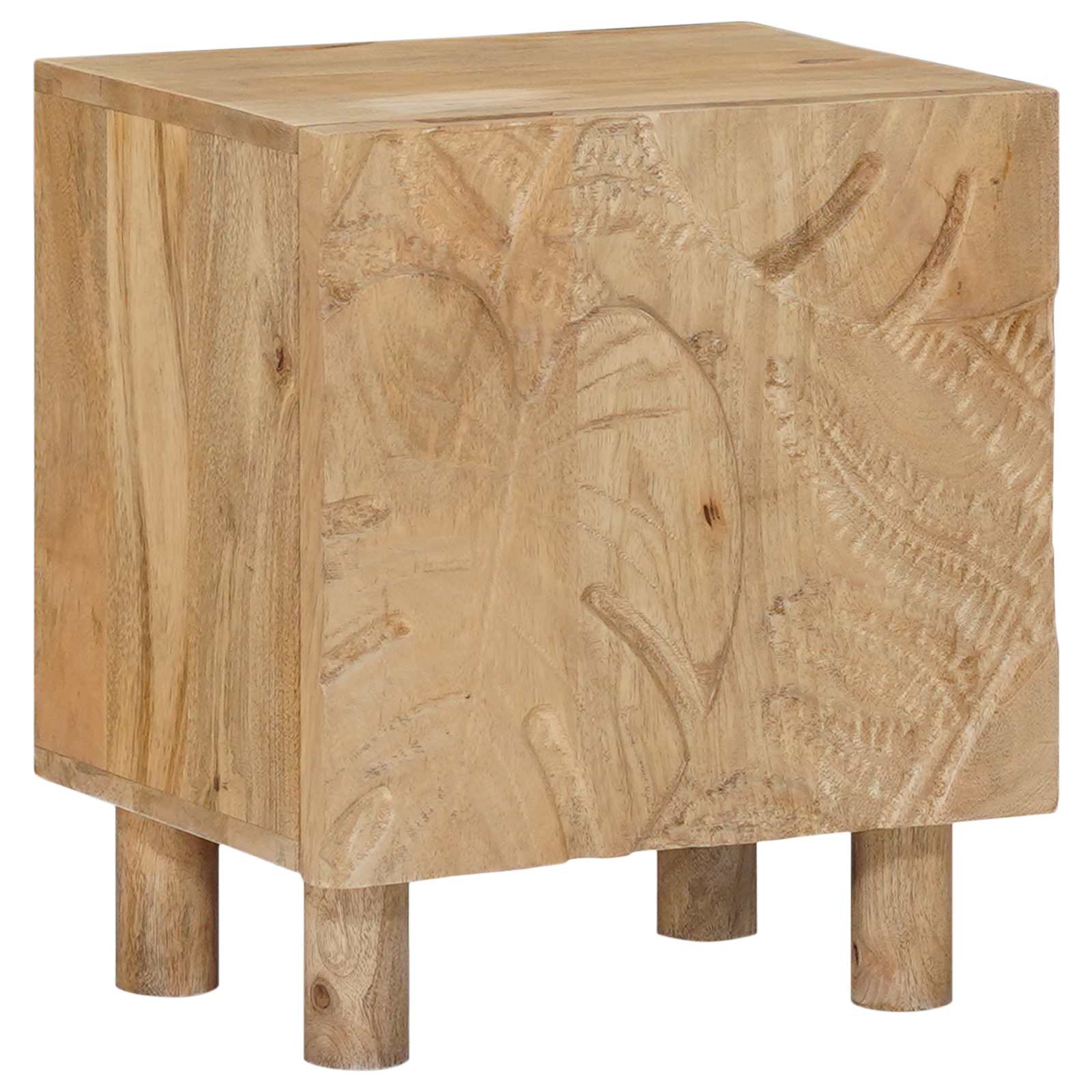 Rankų darbo naktinė spintelė Teak medžio rudas 40 x 30 x 45 cm