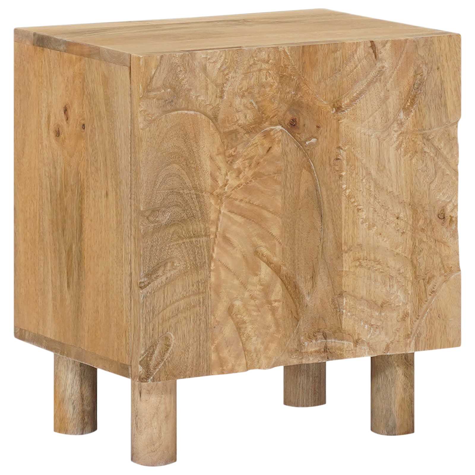 Rankų darbo naktinė spintelė Teak medžio rudas 40 x 30 x 45 cm