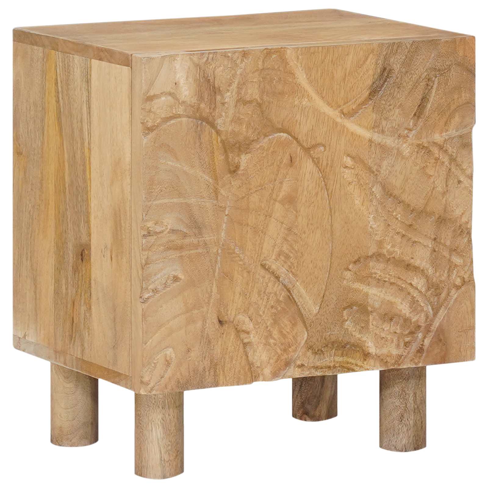 Rankų darbo naktinė spintelė Teak medžio rudas 40 x 30 x 45 cm