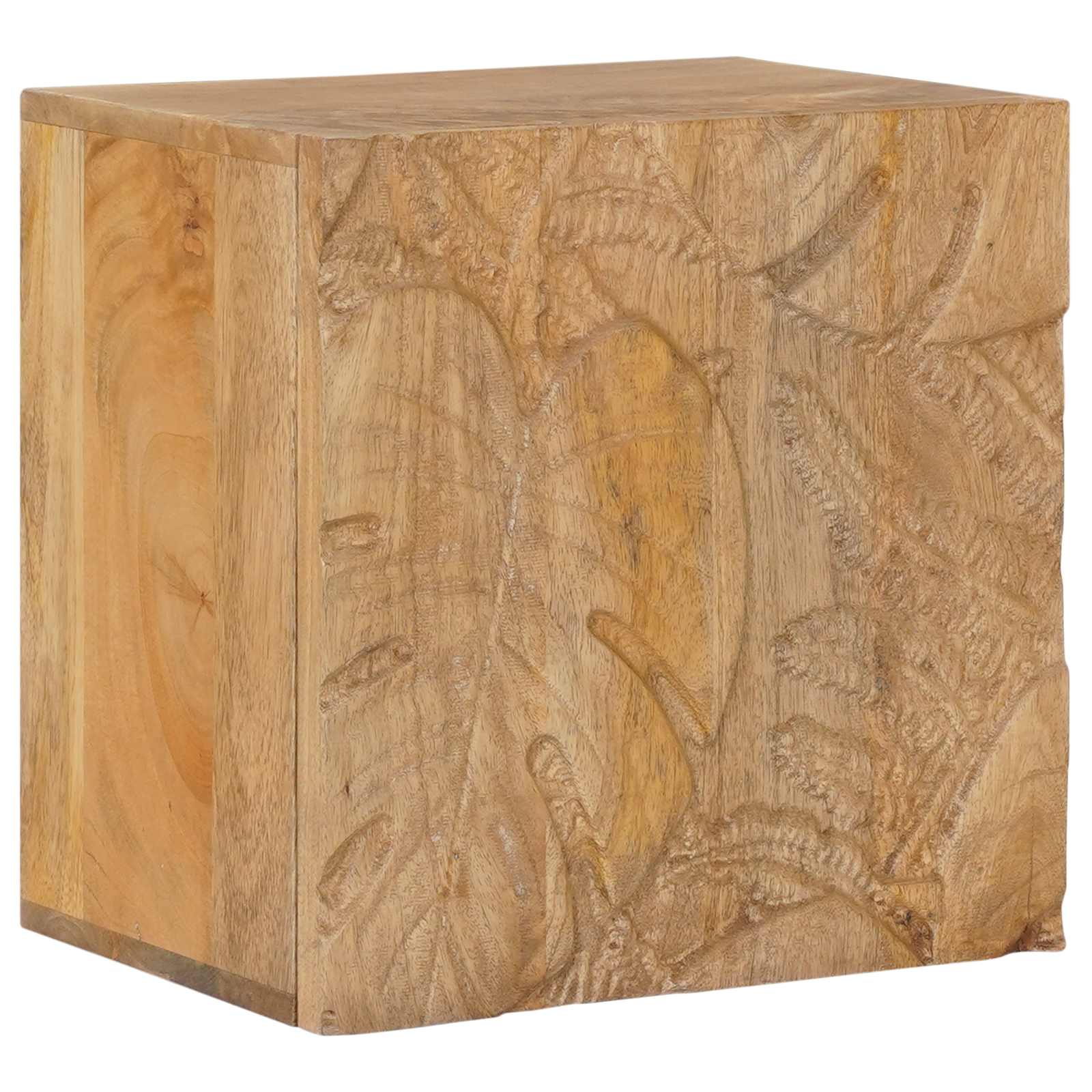Rankų darbo naktinė spintelė Teak medžio rudas 40x30x40 cm