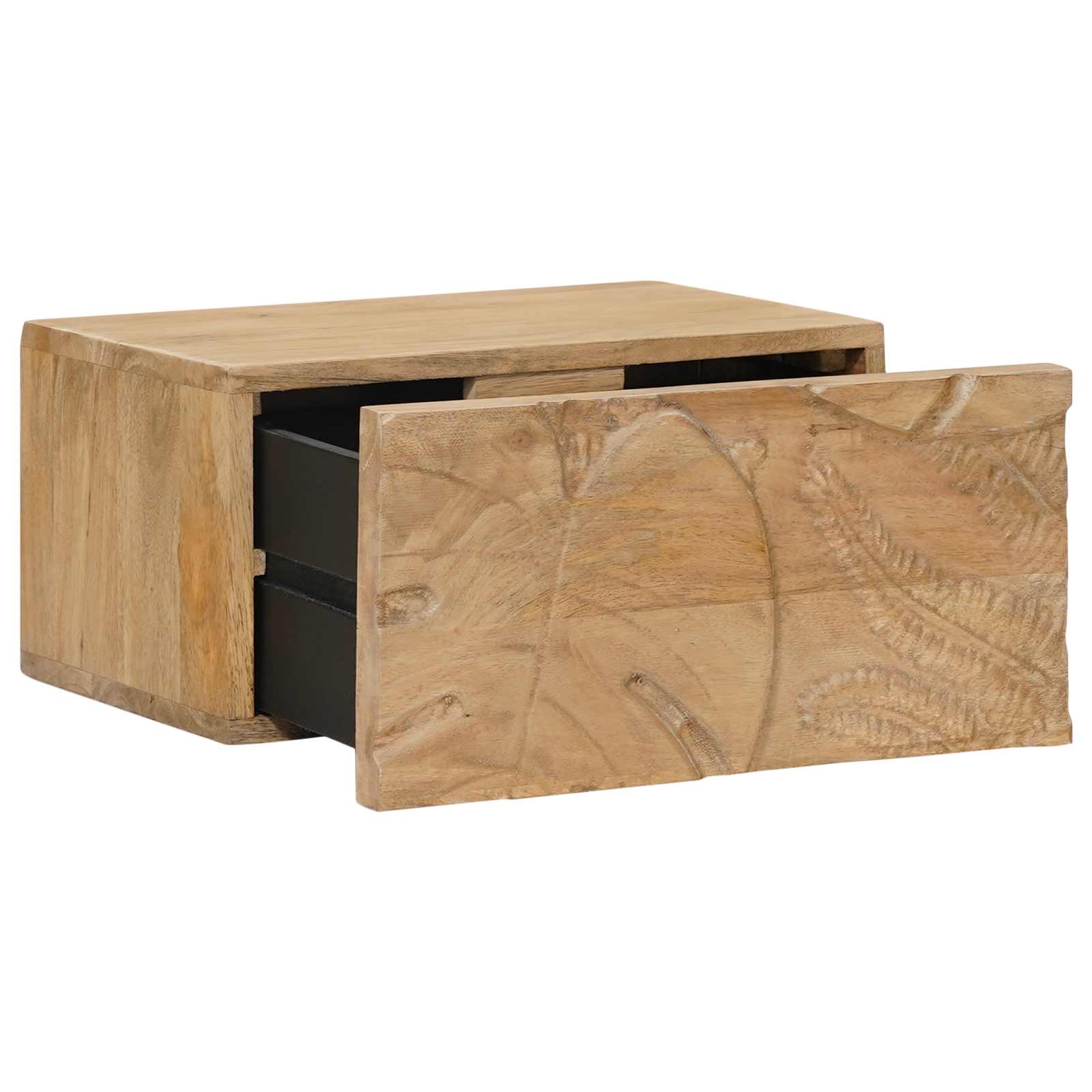 Rankų darbo naktinė spintelė Teak medžio rudas 40 x 30 x 20 cm