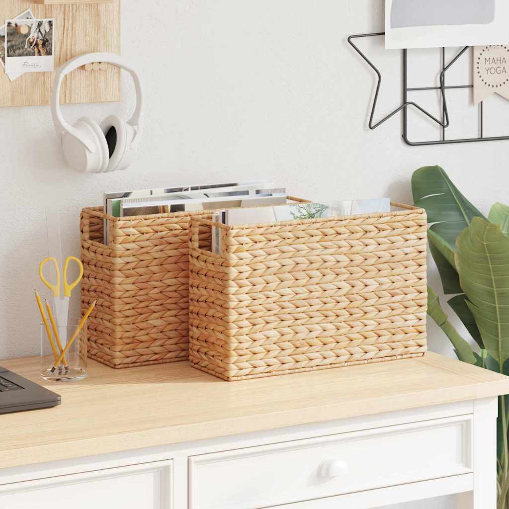 Magazine Baskets with Storage 2 pcs Natural 39 x 14 x 25 cm