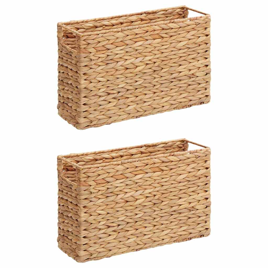 Magazine Baskets with Storage 2 pcs Natural 39 x 14 x 25 cm