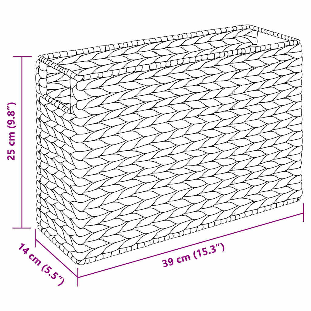 Magazine Baskets with Storage 2 pcs Natural 39 x 14 x 25 cm
