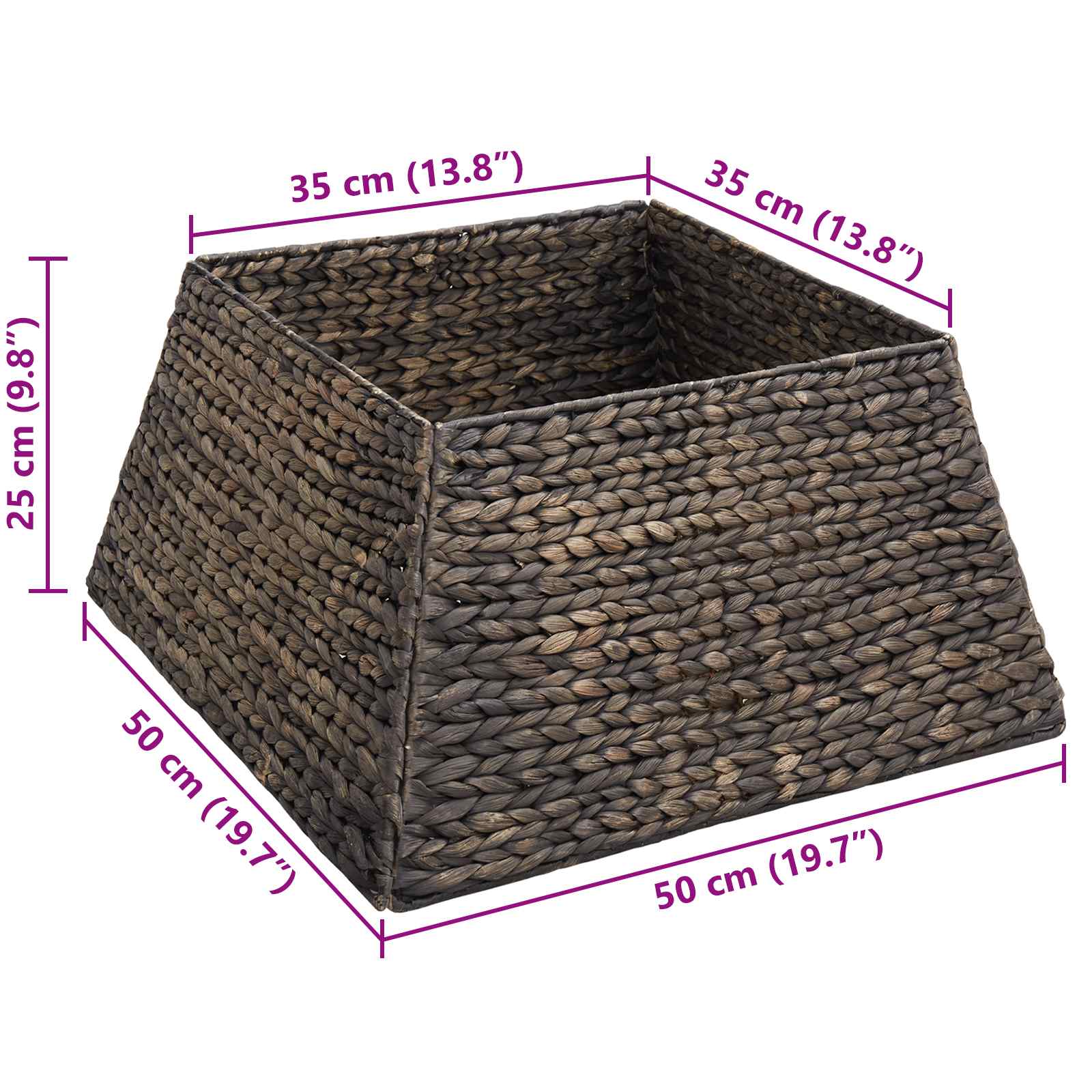 Christmas Tree Skirt Black 50 x 50 x 25 cm Water Hyacinth