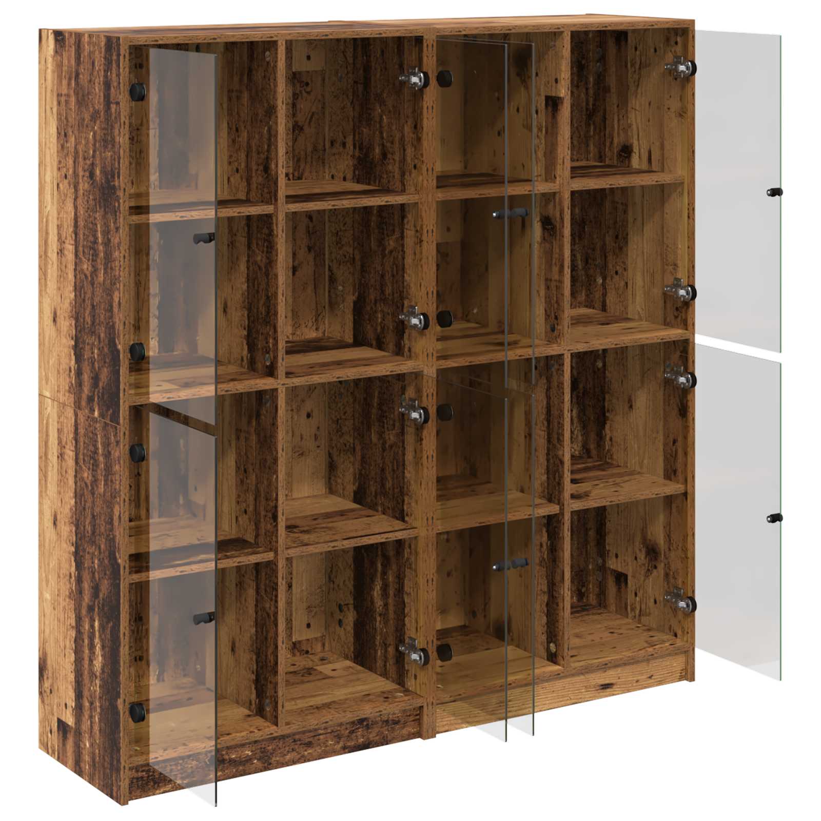 Aukštas spintelė 2 pcs Senovinis medis 68 x 37 x 142 cm