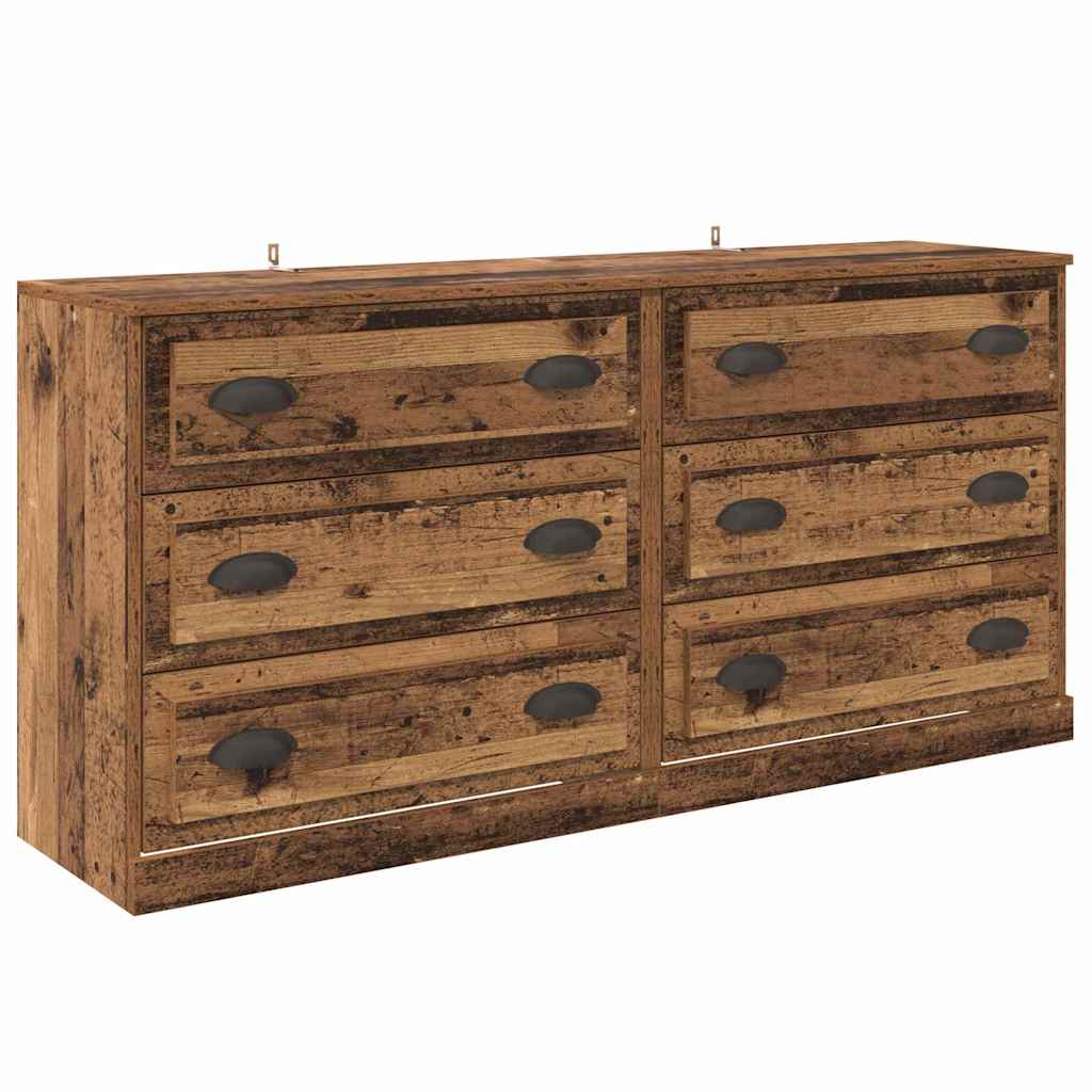Šoninės lentynos 2 pcs Senovinis medis 70 x 35,5 x 67,5 cm