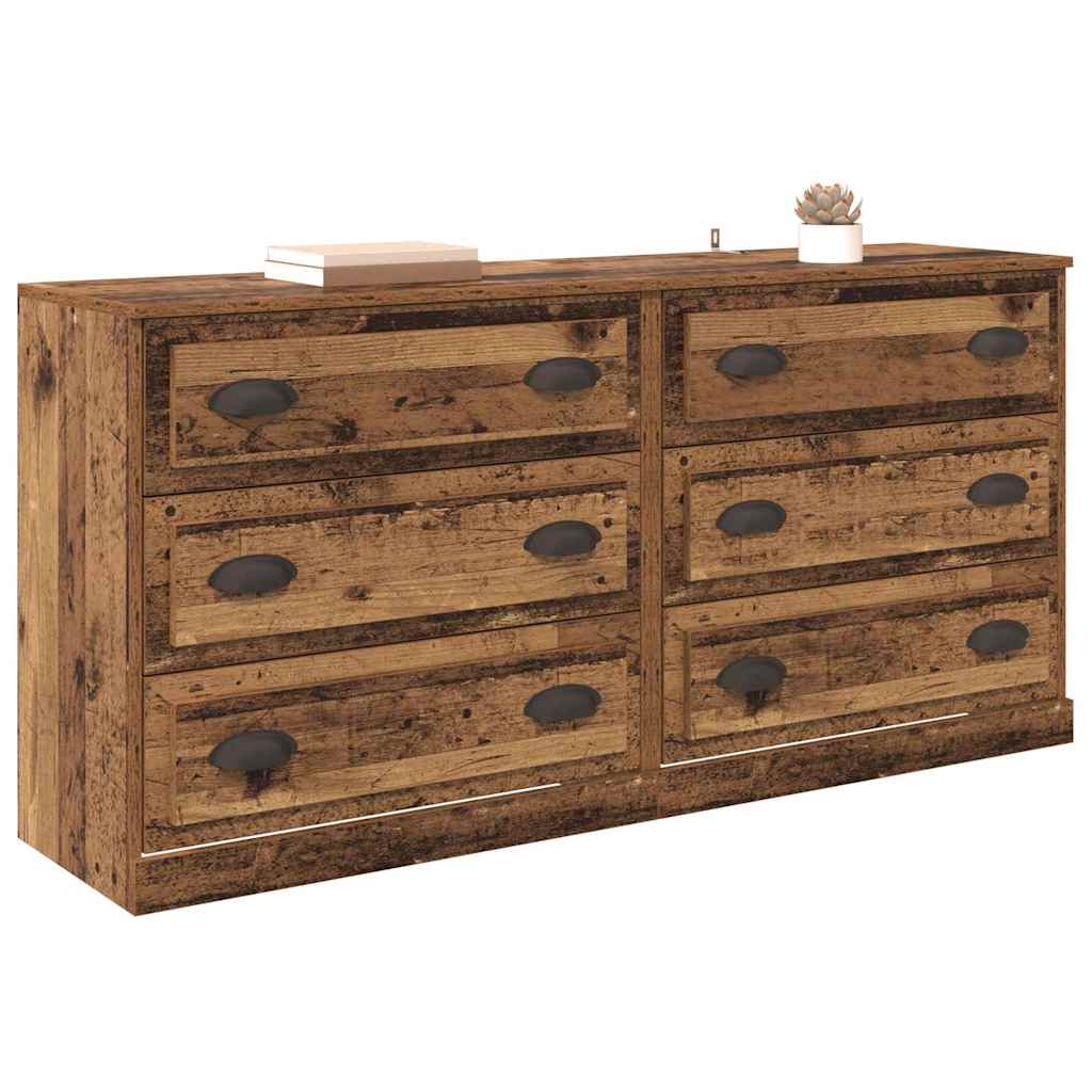 Šoninės lentynos 2 pcs Senovinis medis 70 x 35,5 x 67,5 cm