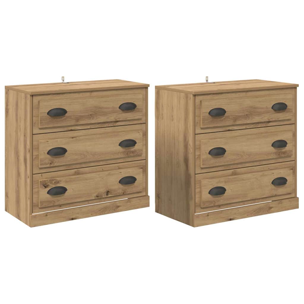 Šoninės lentynos 2 pcs Amatininkų ąžuolas 70 x 35,5 x 67,5 cm
