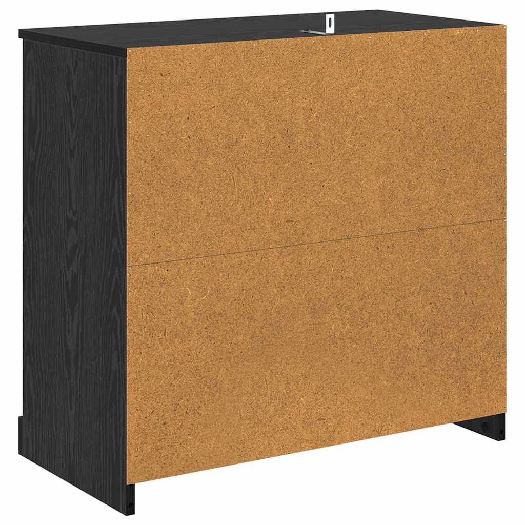Šoninės lentynos 2 pcs Juodas ąžuolas 70 x 35,5 x 67,5 cm