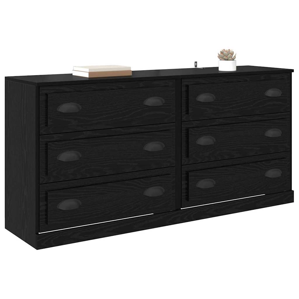 Šoninės lentynos 2 pcs Juodas ąžuolas 70 x 35,5 x 67,5 cm