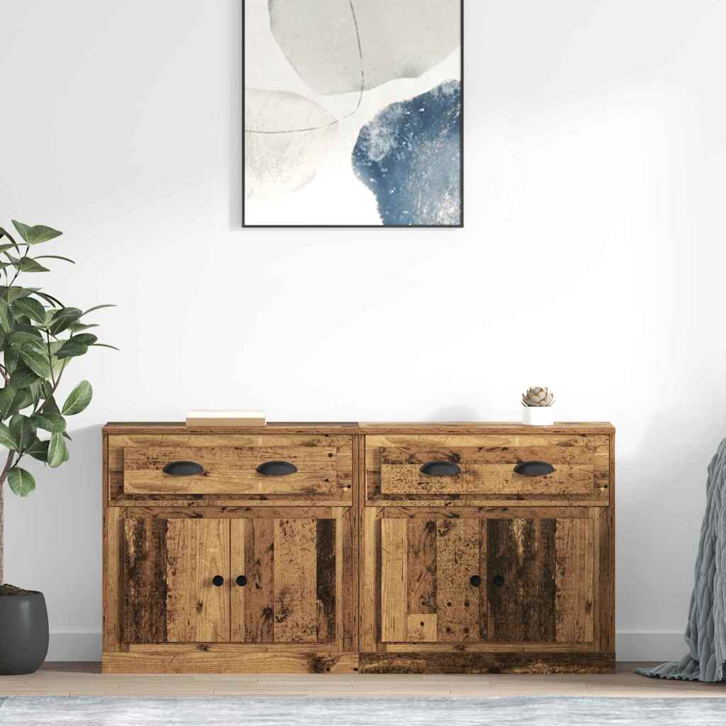 Šoninės lentynos 2 pcs Senovinis medis 70 x 35,5 x 67,5 cm