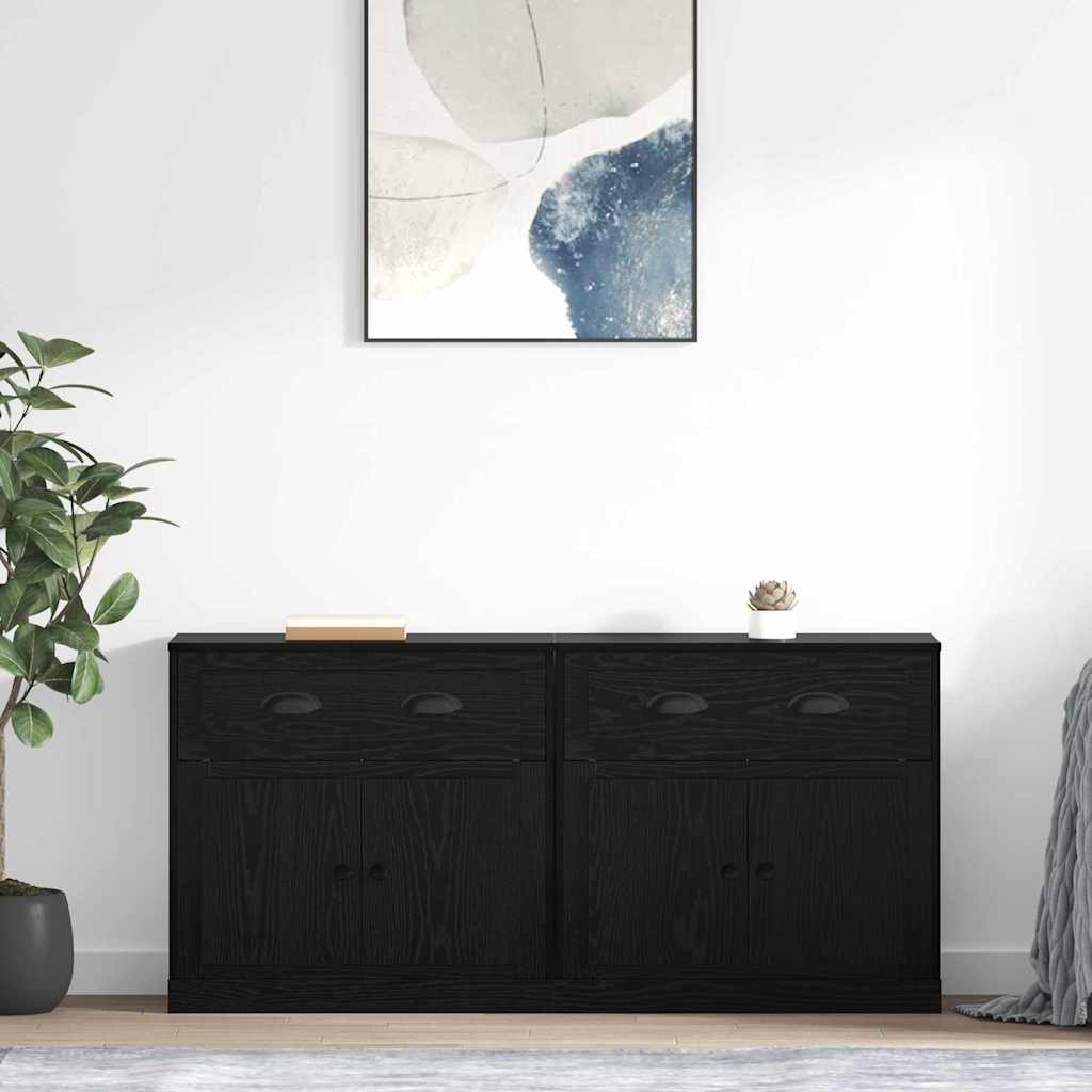Šoninės lentynos 2 pcs Juodas ąžuolas 70 x 35,5 x 67,5 cm