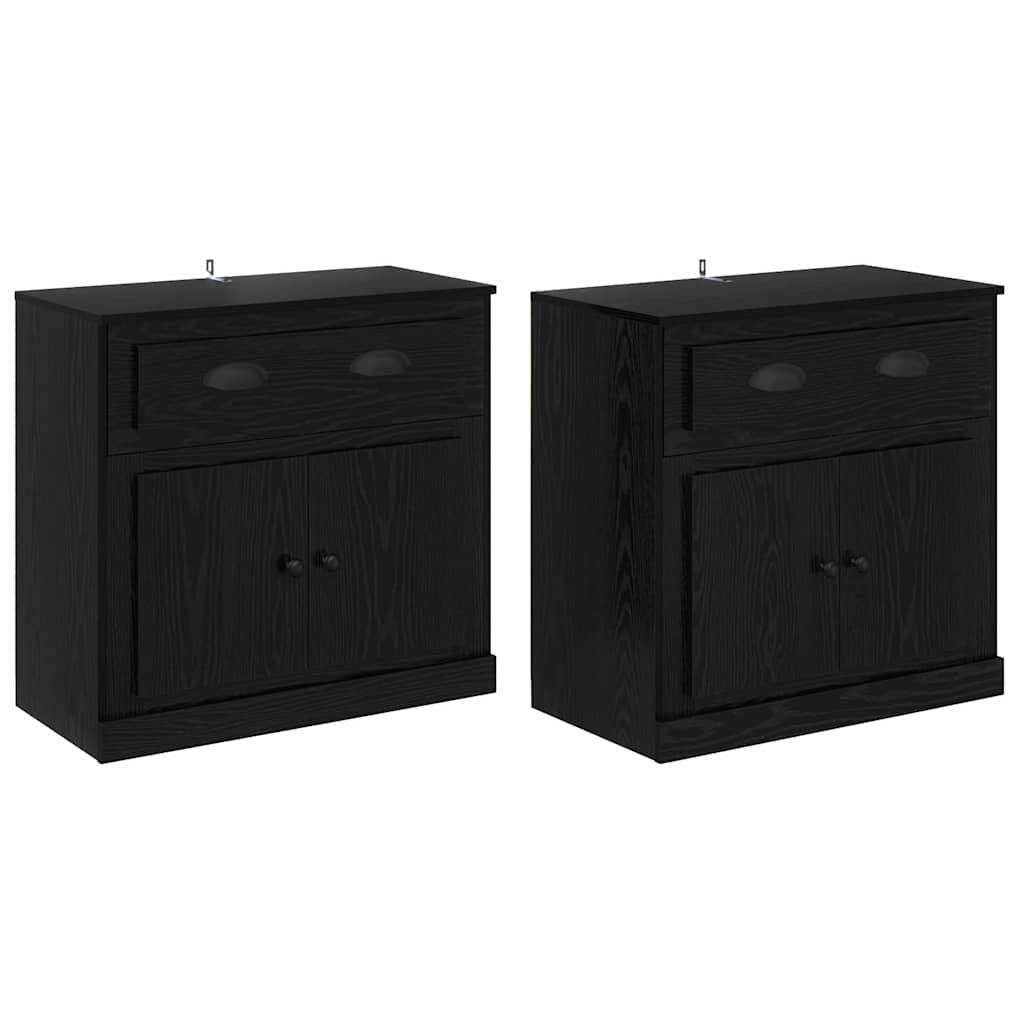 Šoninės lentynos 2 pcs Juodas ąžuolas 70 x 35,5 x 67,5 cm
