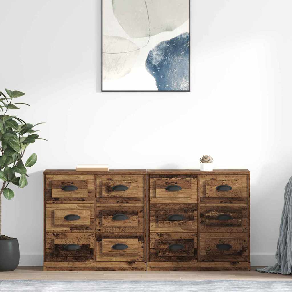 Šoninės lentynos 2 pcs Senovinis medis 70 x 35,5 x 67,5 cm