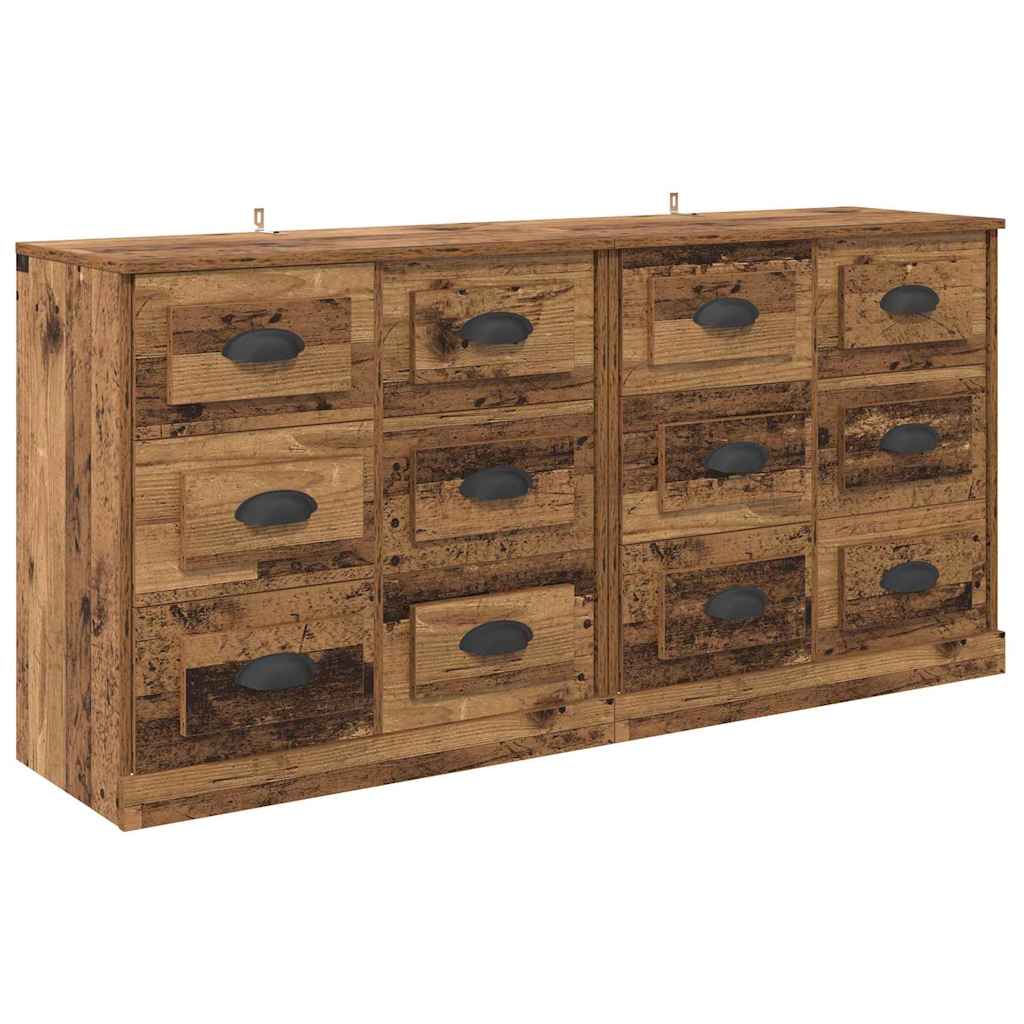 Šoninės lentynos 2 pcs Senovinis medis 70 x 35,5 x 67,5 cm