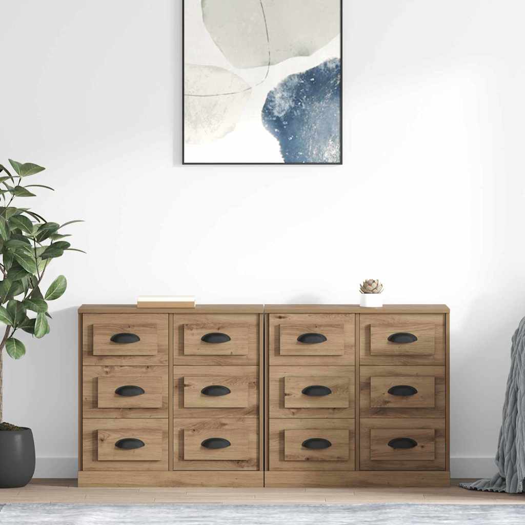Šoninės lentynos 2 pcs Amatininkų ąžuolas 70 x 35,5 x 67,5 cm
