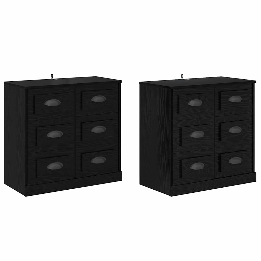 Šoninės lentynos 2 pcs Juodas ąžuolas 70 x 35,5 x 67,5 cm