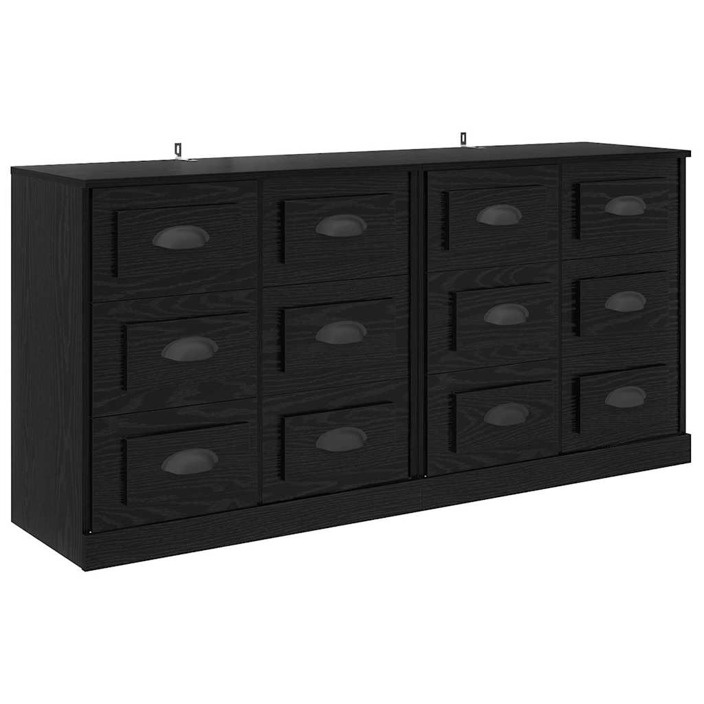 Šoninės lentynos 2 pcs Juodas ąžuolas 70 x 35,5 x 67,5 cm