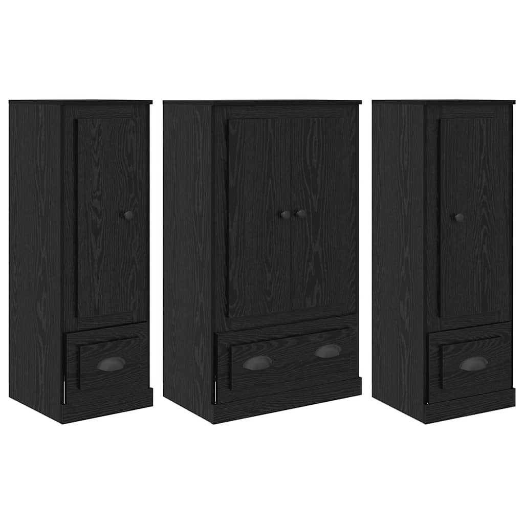 Dresser with 3 drawers Black oak Engineered wood