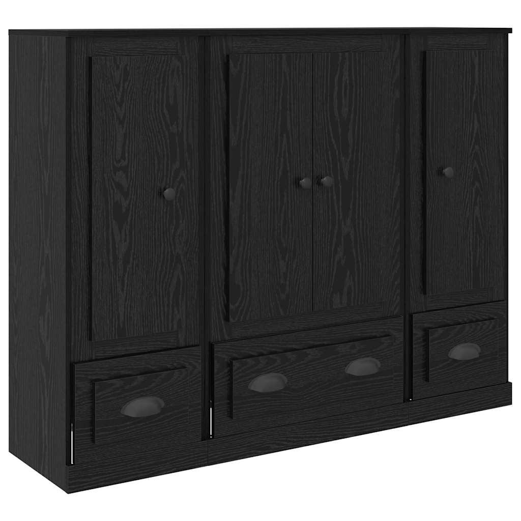 Dresser with 3 drawers Black oak Engineered wood