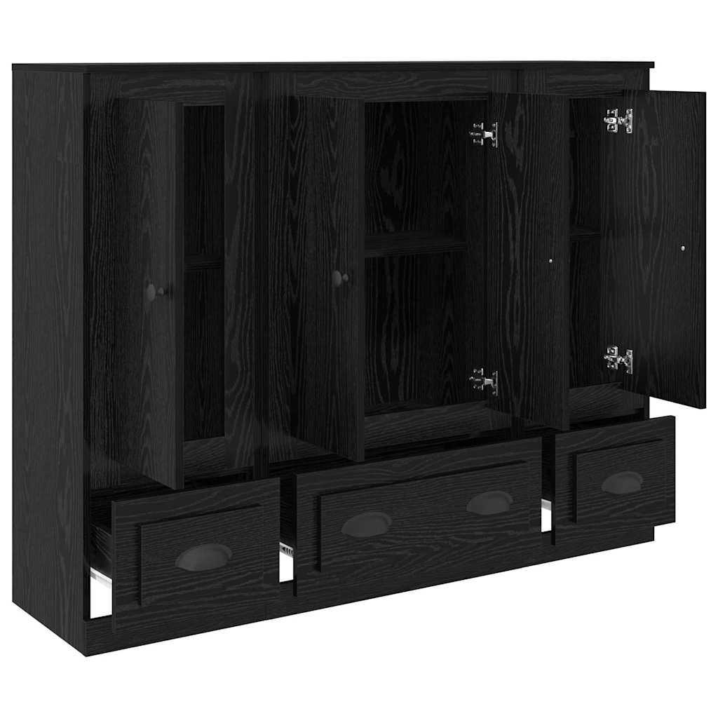 Dresser with 3 drawers Black oak Engineered wood