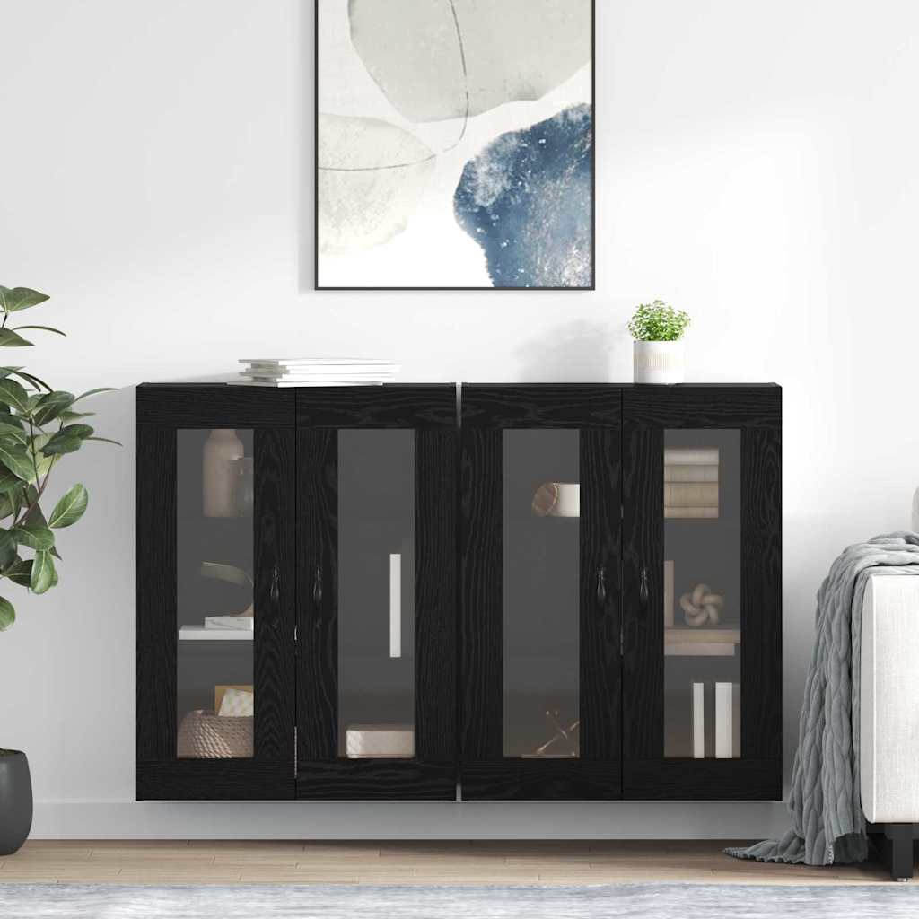 Sieniniai spintelės 2 pcs Juodas ąžuolas 69,5 x 34 x 90 cm