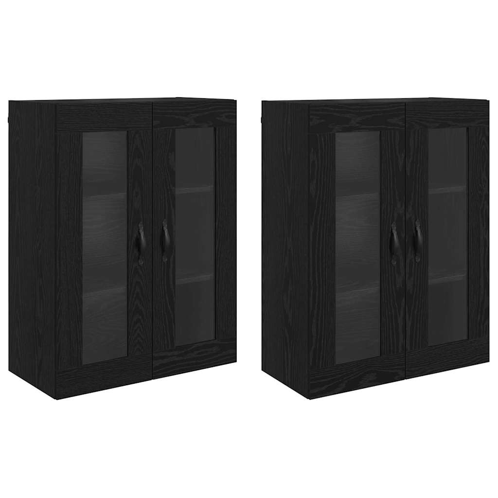 Sieniniai spintelės 2 pcs Juodas ąžuolas 69,5 x 34 x 90 cm