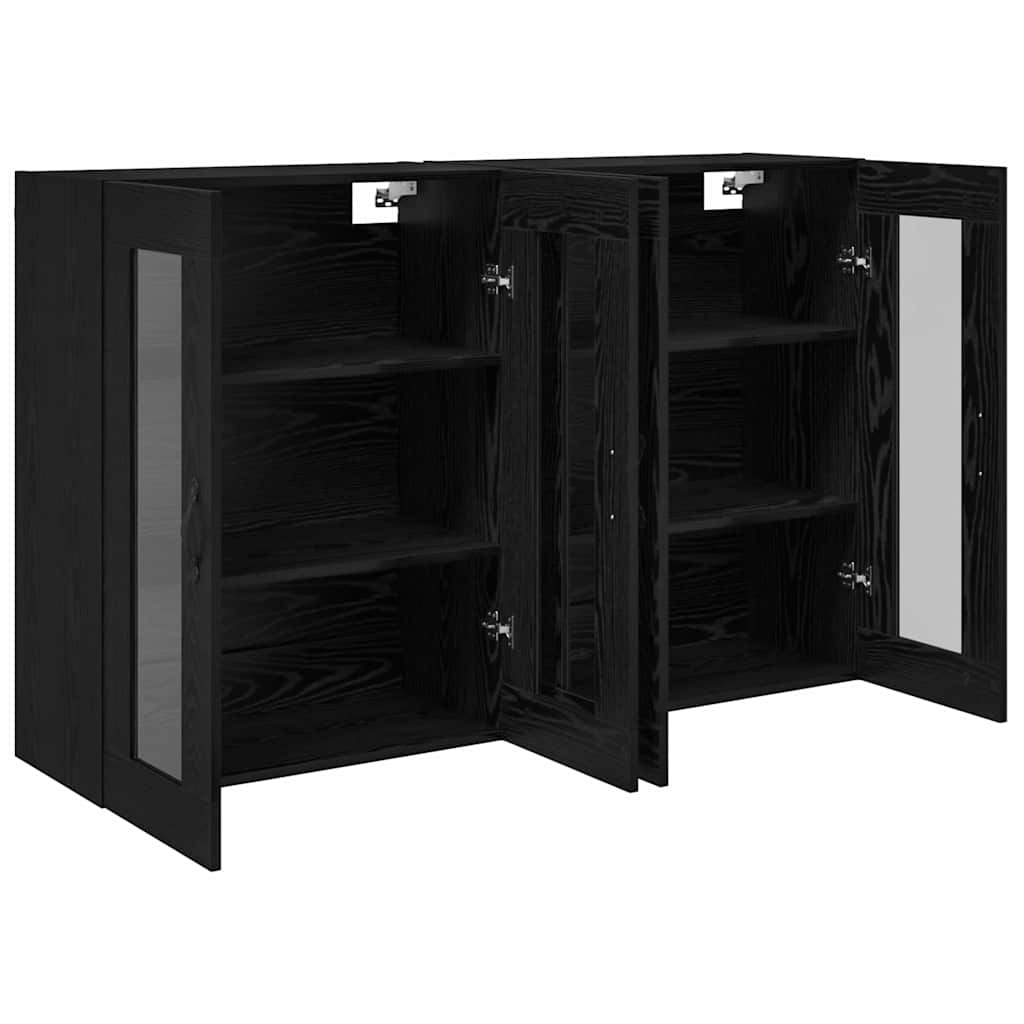 Sieniniai spintelės 2 pcs Juodas ąžuolas 69,5 x 34 x 90 cm