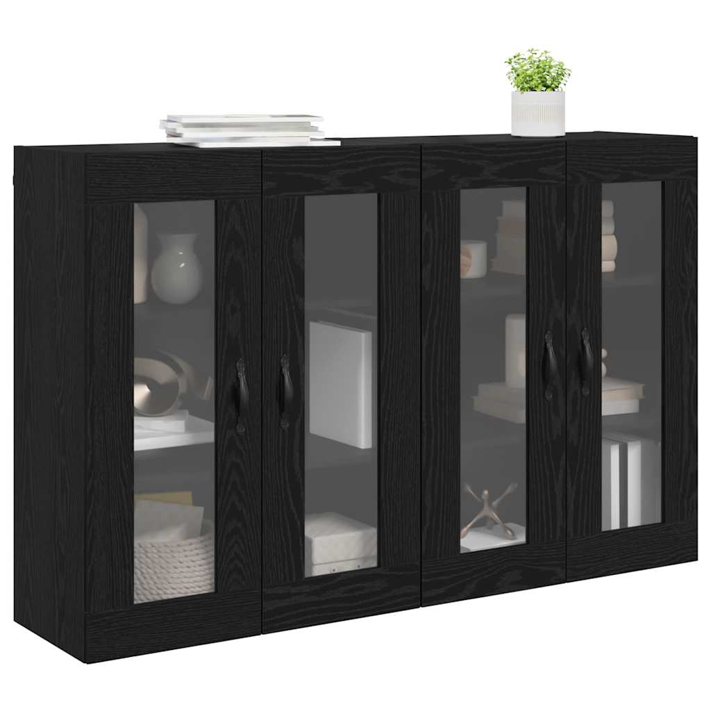 Sieniniai spintelės 2 pcs Juodas ąžuolas 69,5 x 34 x 90 cm