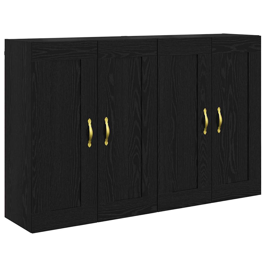 Prikabinama spinta 2 pcs Juodas ąžuolas 69,5 x 34 x 90 cm