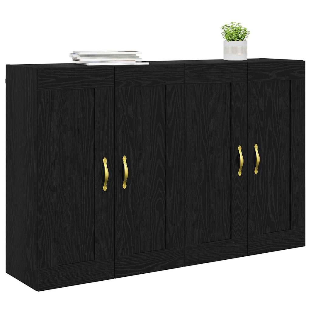 Prikabinama spinta 2 pcs Juodas ąžuolas 69,5 x 34 x 90 cm