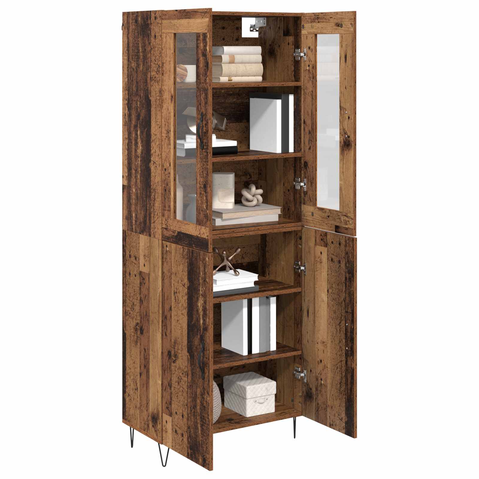 High cabinet Antique wood 69.5 x 34 x 180 cm