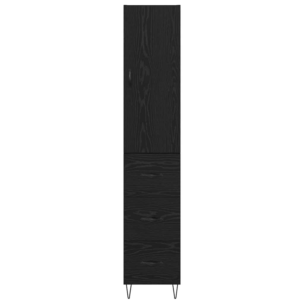 Aukštas spintelė su stalčių Juodas ąžuolas 69,5 x 34 x 180 cm